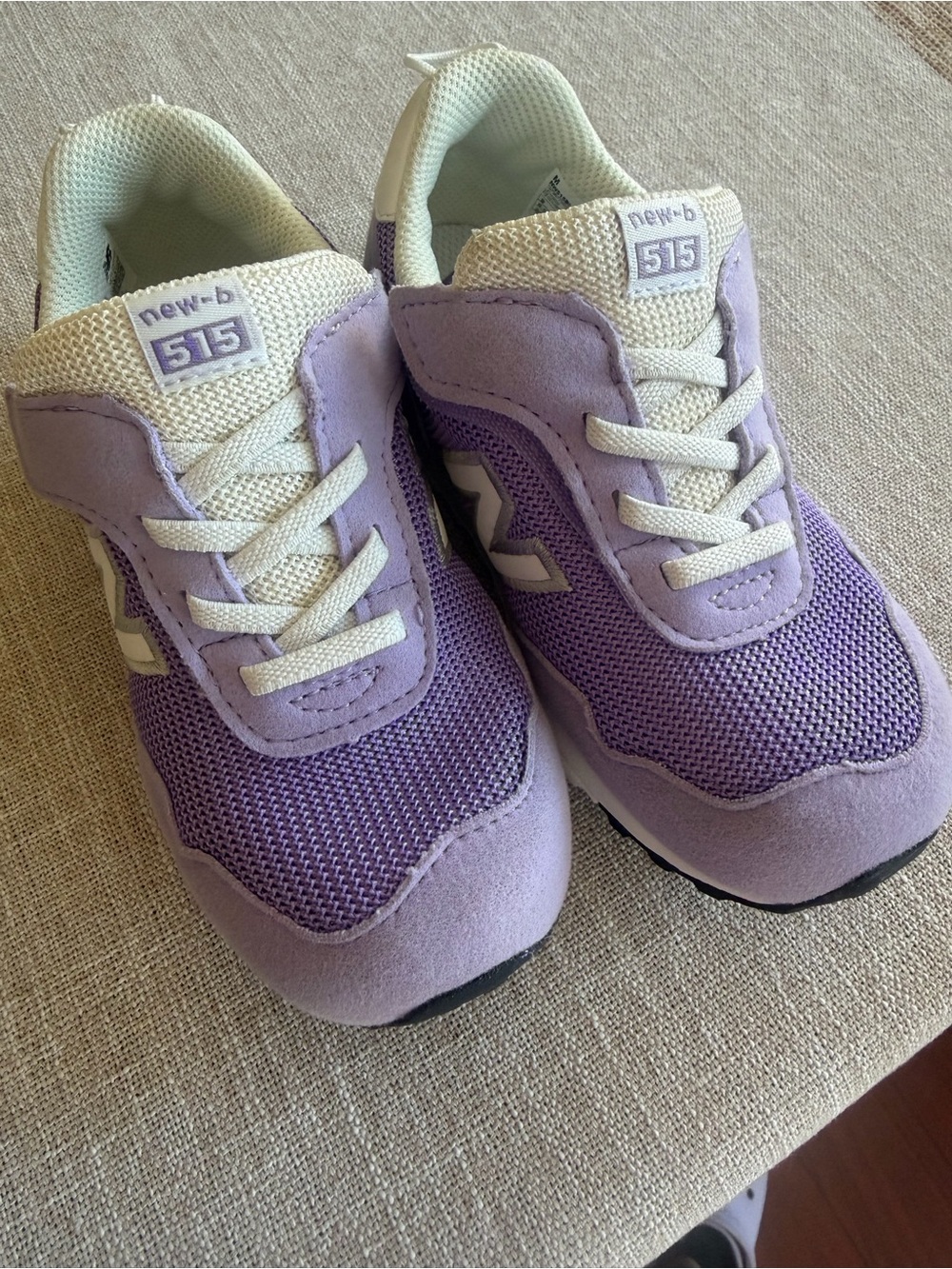 New Balance Kids' 515 Lavender and White Sneakers